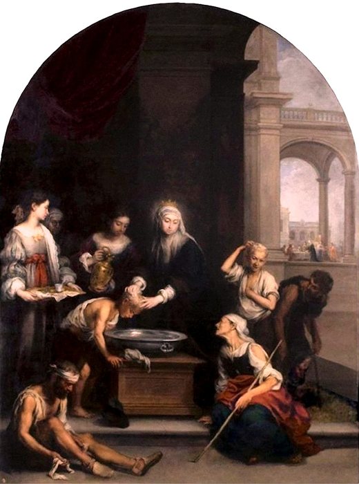Santa Isabel de Hungría curando a los tiñosos, Bartolomé Esteban Murillo
